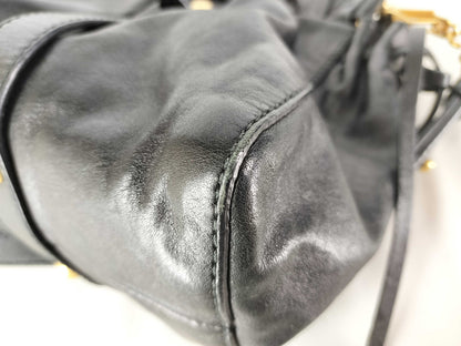 Miu Miu 2-Way Vitello Luxe Black Shoulder Handbag