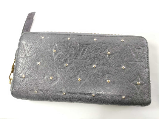 LOUIS VUITTON Monogram Empreinte Studded Zippy Wallet Long Wallet in Gris Silver M62209 Limited Edition