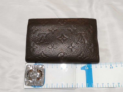 LOUIS VUITTON Monogram Empreinte Curie's Compact Brown Folding Wallet M60543