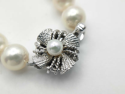 Pearl Necklace, Diameter: Approx. 6.7-6.9mm, Sterling Silver, 29.1g 