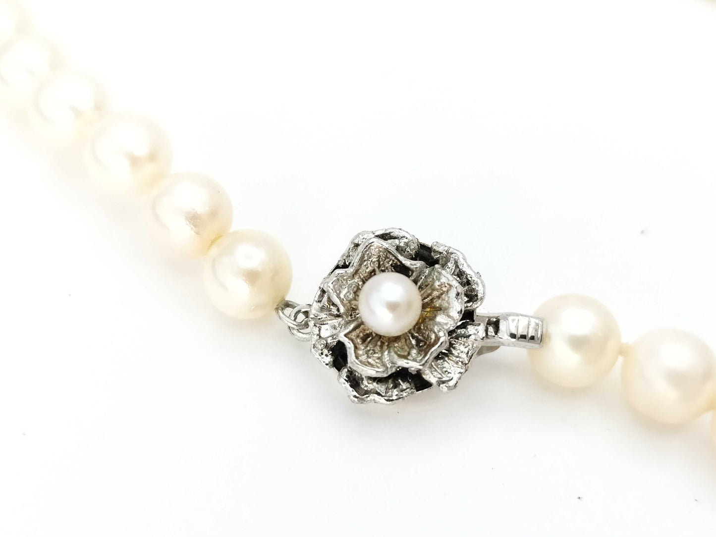 Pearl diameter approximately 7.5-7.7mm, Sterling Silver, 36.9g, Necklace 