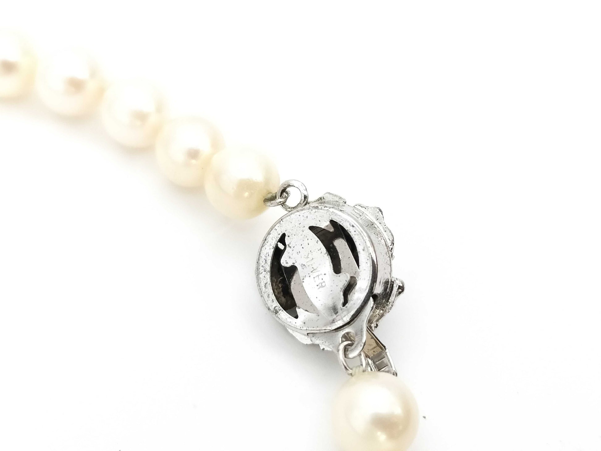 Pearl diameter approximately 7.5-7.7mm, Sterling Silver, 36.9g, Necklace 