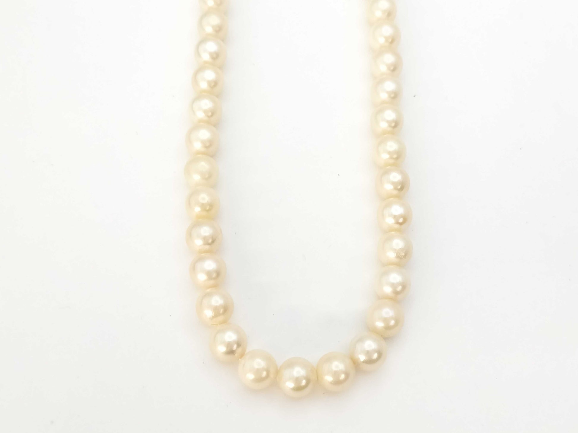 Pearl diameter approximately 7.5-7.7mm, Sterling Silver, 36.9g, Necklace 