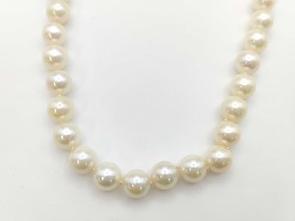 Pearl Necklace, Diameter: Approx. 8.1-8.3mm, Sterling Silver, 43.6g 