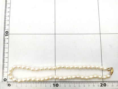 Semi-Round Pearl Necklace, Diameter: Approx. 7.6-7.8mm, 18K Gold, 31.8g 