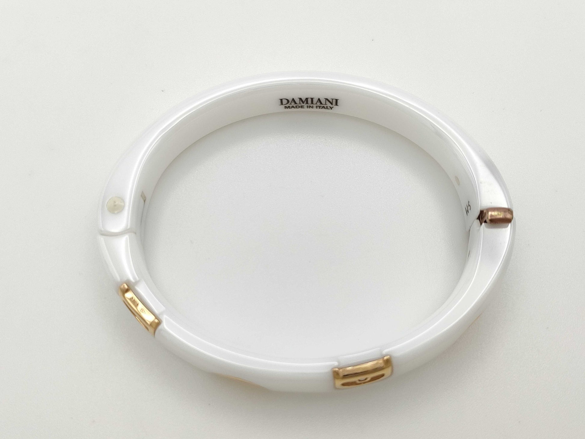 Damiani D Icon Small-Medium White Ceramic 1PD PG 750 50.5g Bracelet/Bangle 
