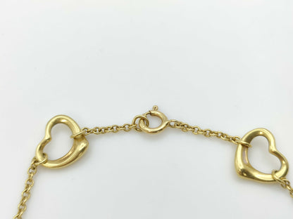Tiffany & Co. Open Heart 5P Yellow Gold 750 5.5g Bracelet/Bangle 
