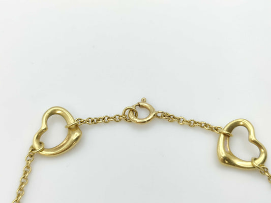 Tiffany & Co. Open Heart 5P Yellow Gold 750 5.5g Bracelet/Bangle 