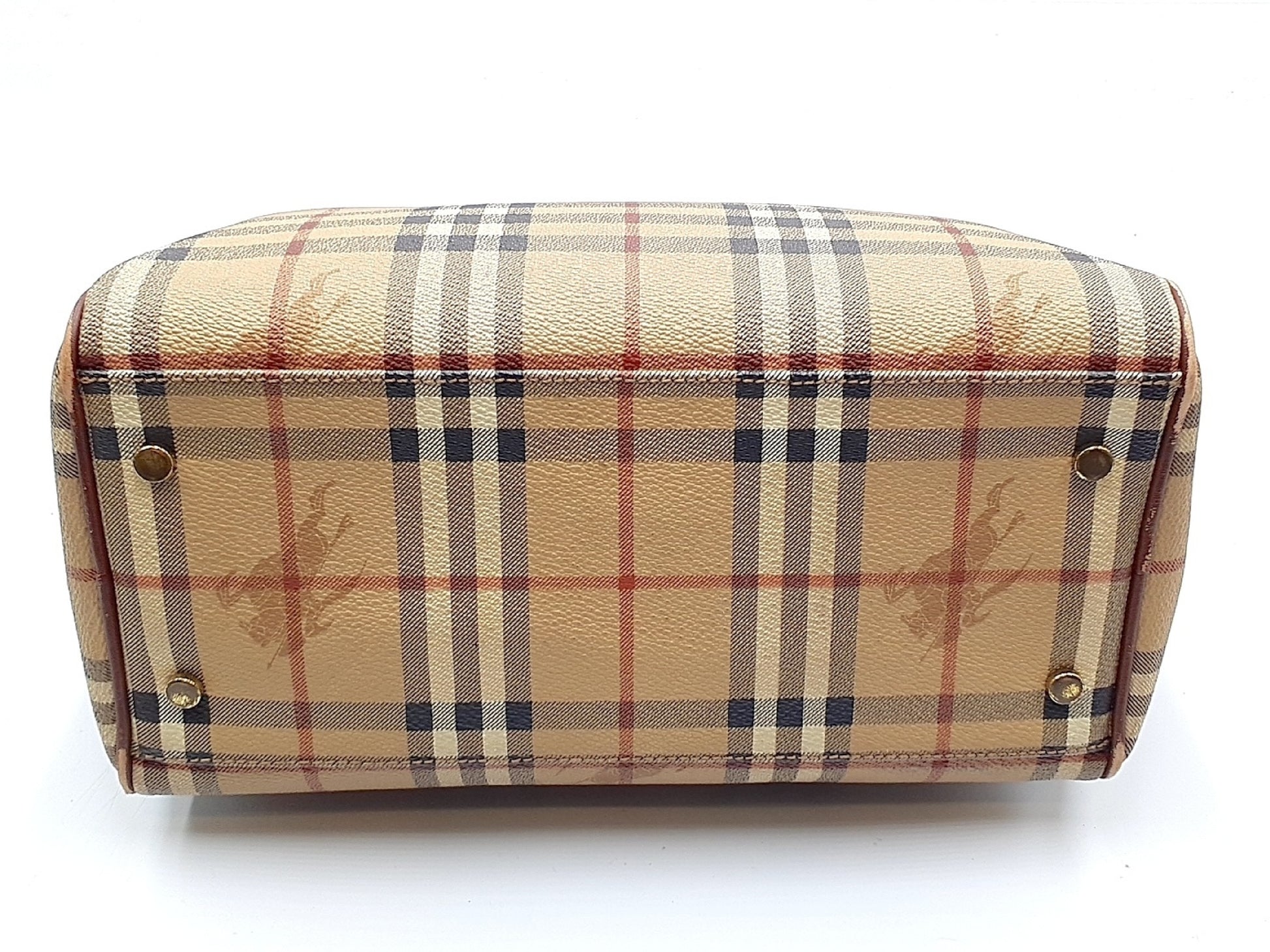 BURBERRY Nova Check Leather Handbag