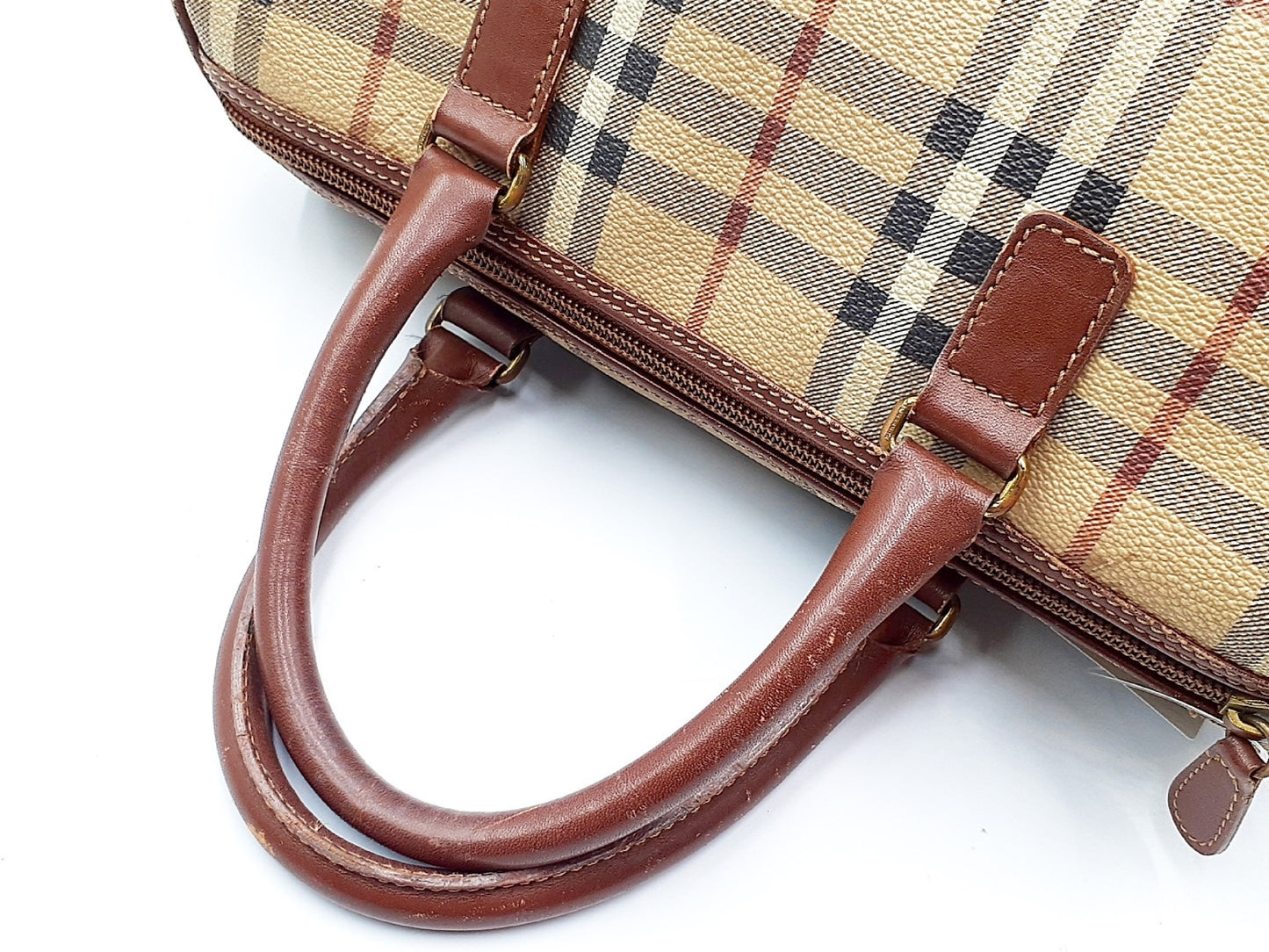 BURBERRY Nova Check Leather Handbag