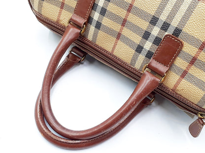 BURBERRY Nova Check Leather Handbag