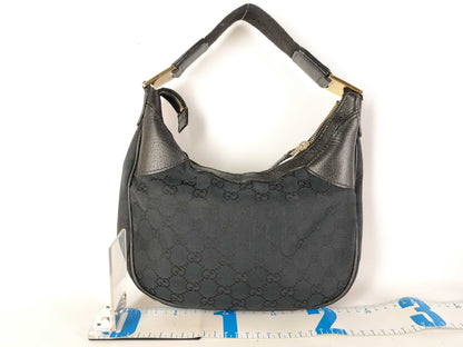 GUCCI GUCCI 145811 GG Canvas One-Shoulder Black Shoulder Bag