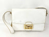 CELINE Shoulder Bag with Carriage Hardware, White Leather Shoulder Bag