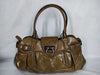 Salvatore Ferragamo Gancini Ferragamo Handbag Gancini Khaki Enamel Handbag