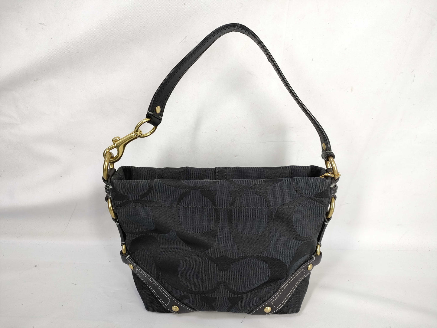 COACH Signature Coach Handbag 40347 Canvas Black Handbag