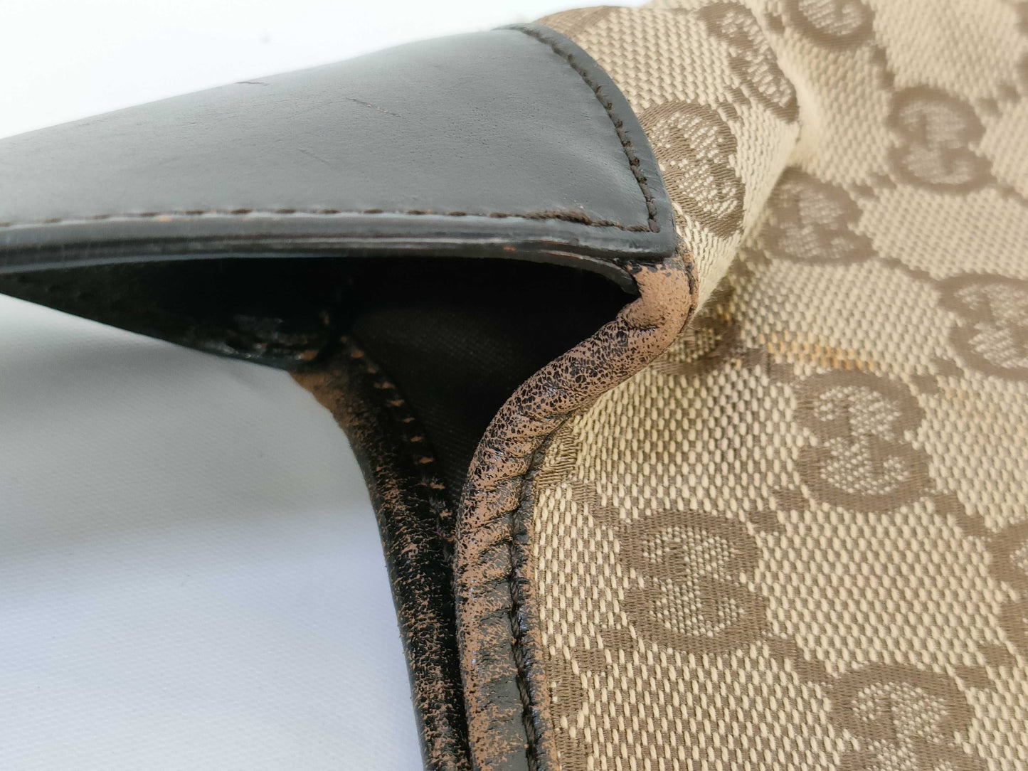 GUCCI GG Canvas Gucci Handbag Jackie Sherry Line GG Canvas Brown Handbag