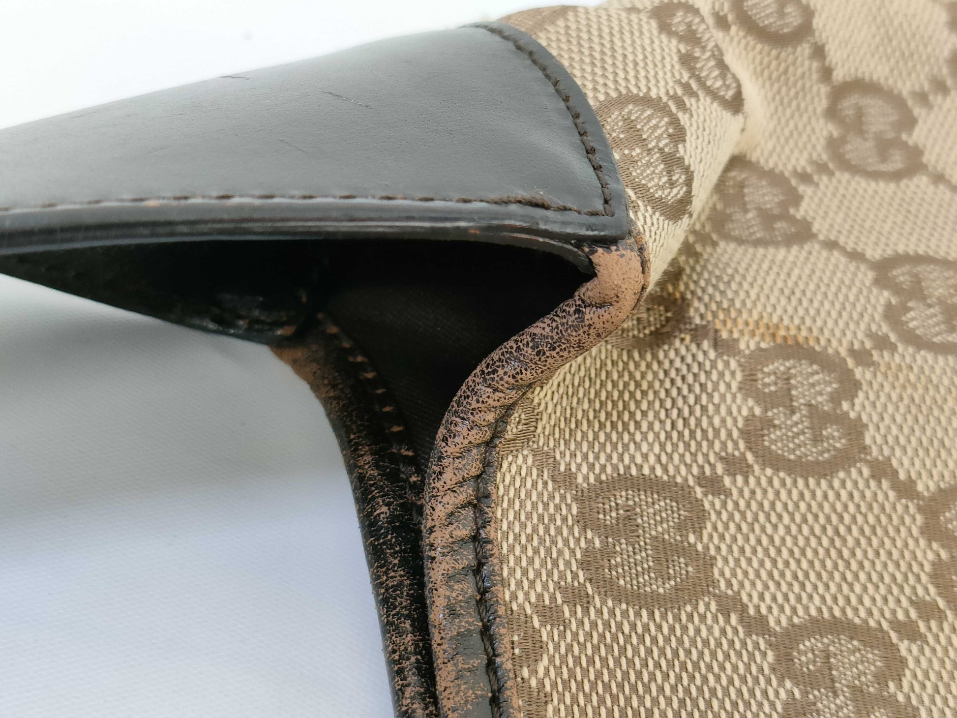 GUCCI GG Canvas Gucci Handbag Jackie Sherry Line GG Canvas Brown Handbag