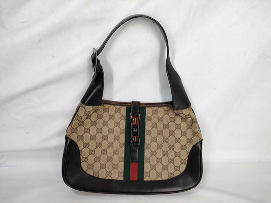 GUCCI GG Canvas Gucci Handbag Jackie Sherry Line GG Canvas Brown Handbag