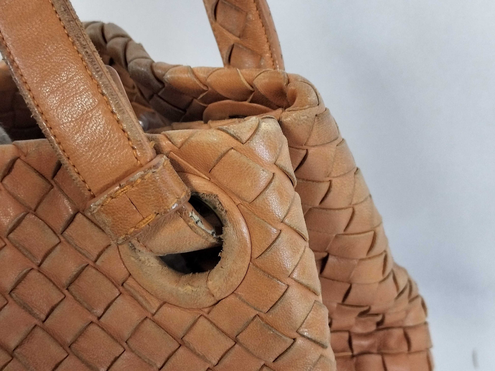 BOTTEGA VENETA Intrecciato Bottega Handbag Intrecciato Leather Orange Tote Bag