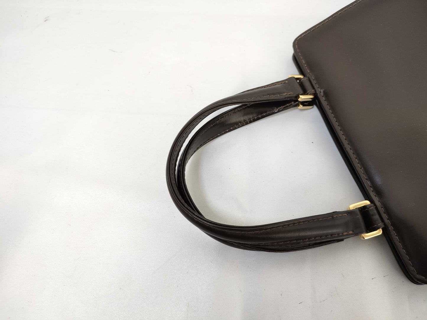 FENDI Fendi handbag, clasp closure, leather, brown