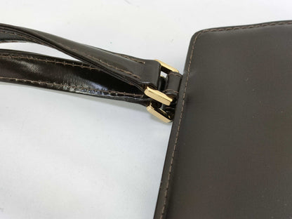 FENDI Fendi handbag, clasp closure, leather, brown