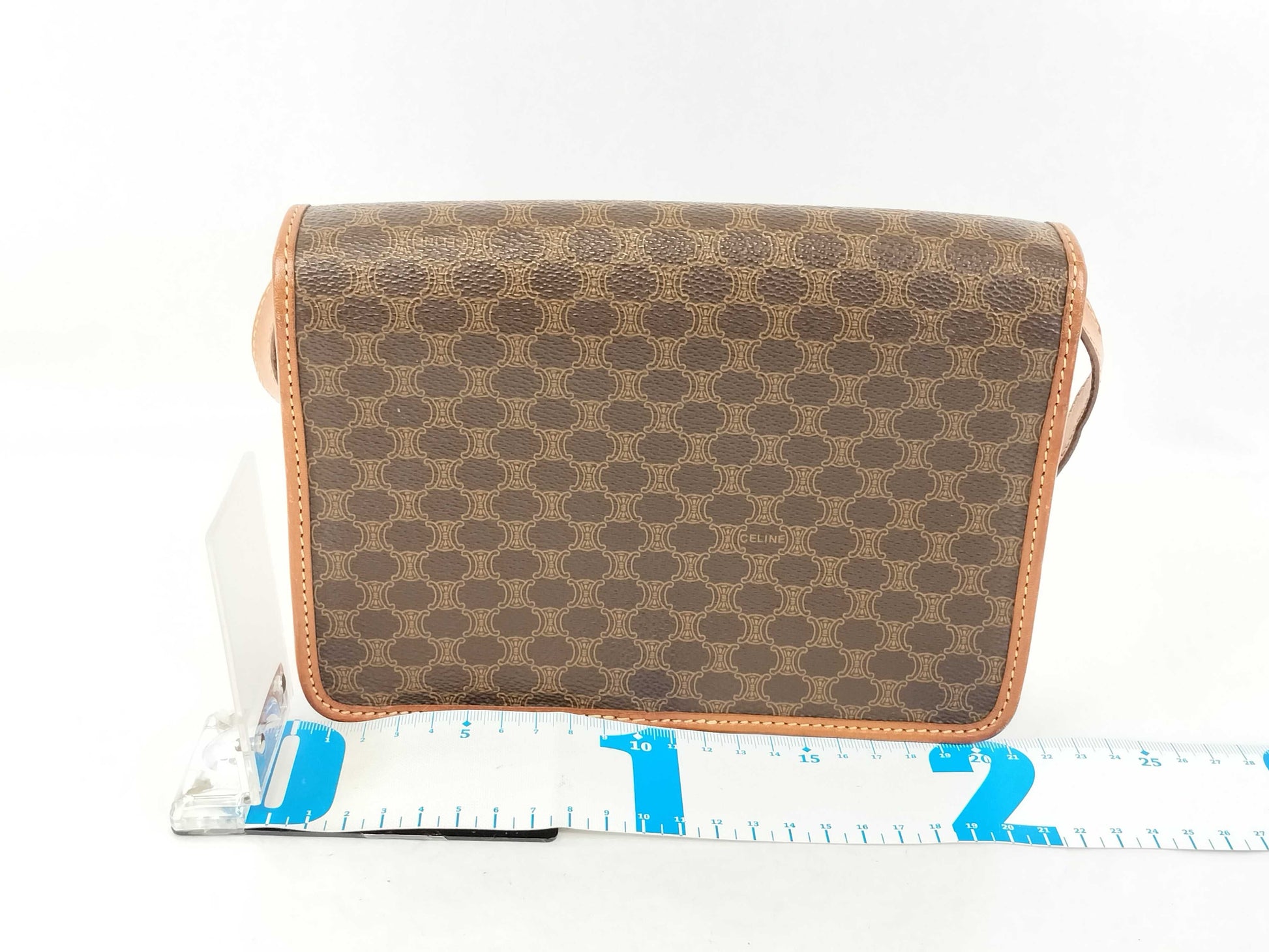 CELINE Shoulder Bag Macadam PVC Leather Brown Shoulder Bag