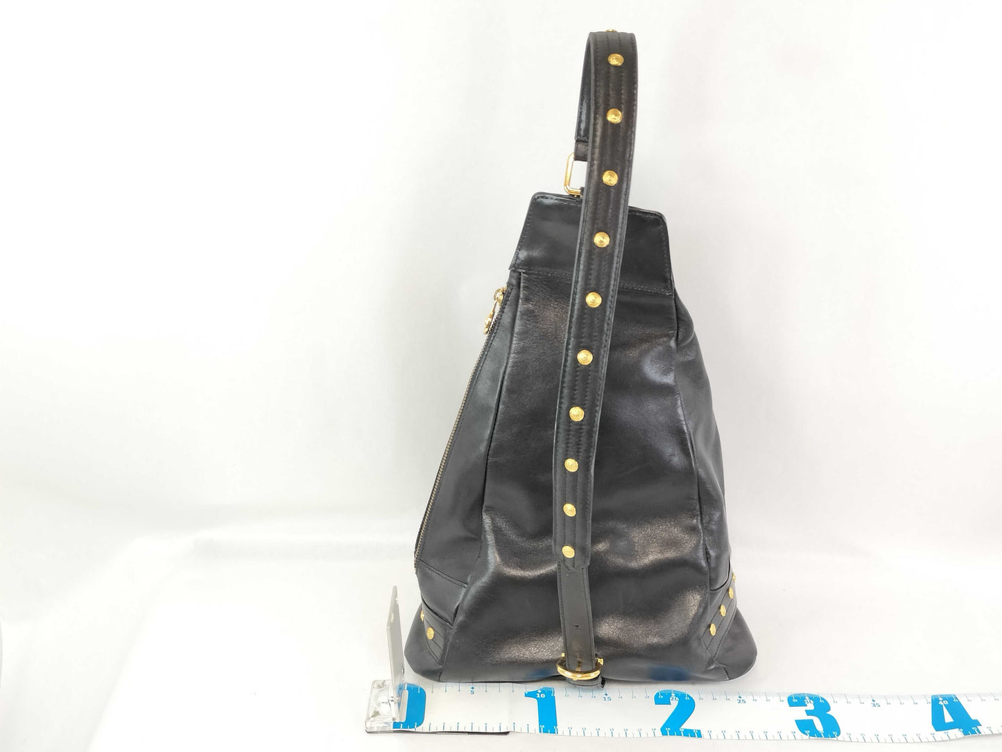 VERSACE Sunburst Black Leather Shoulder Bag