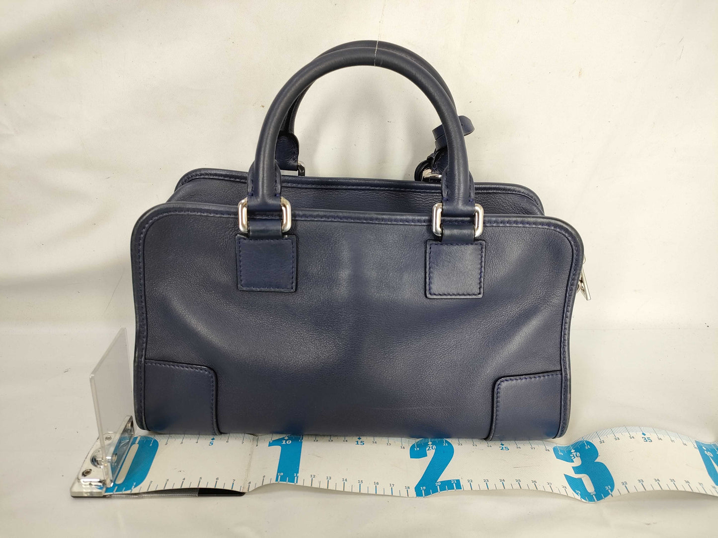 LOEWE Amazona 28 2-way Anagram Leather Blue Handbag