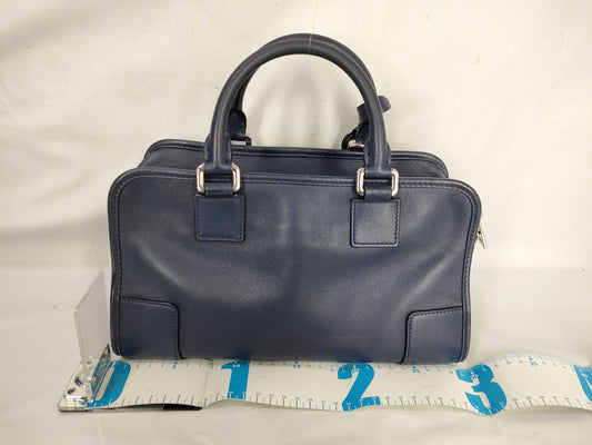 LOEWE Amazona 28 2-way Anagram Leather Blue Handbag