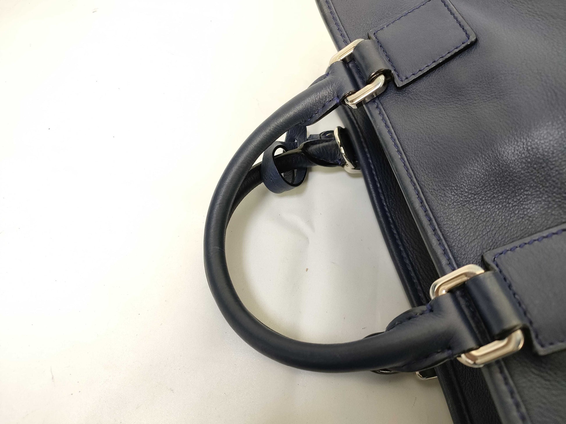 LOEWE Amazona 28 2-way Anagram Leather Blue Handbag