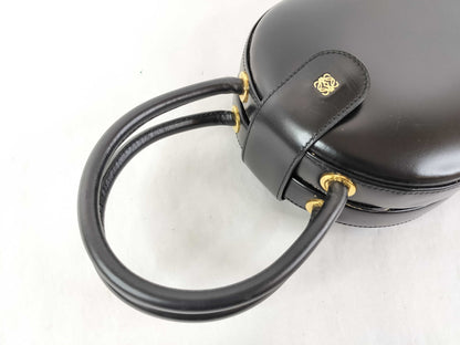 LOEWE Anagram Formal Black Leather Handbag