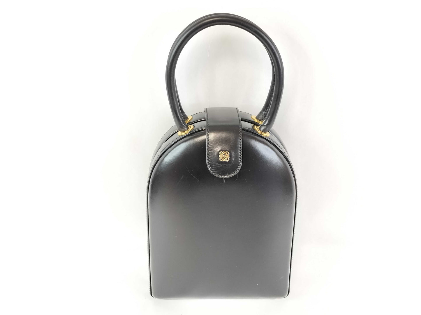 LOEWE Anagram Formal Black Leather Handbag