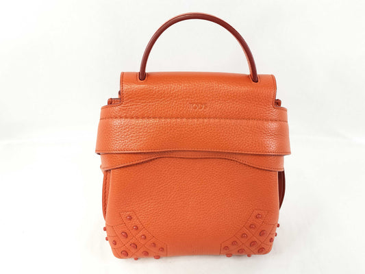 TODS Wave Orange Leather Backpack