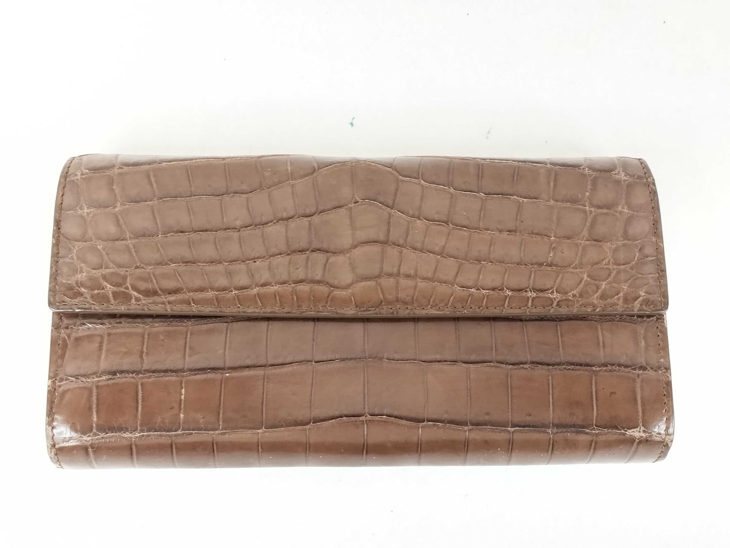 BOTTEGA VENETA Bottega Veneta long wallet, crocodile leather, brown.