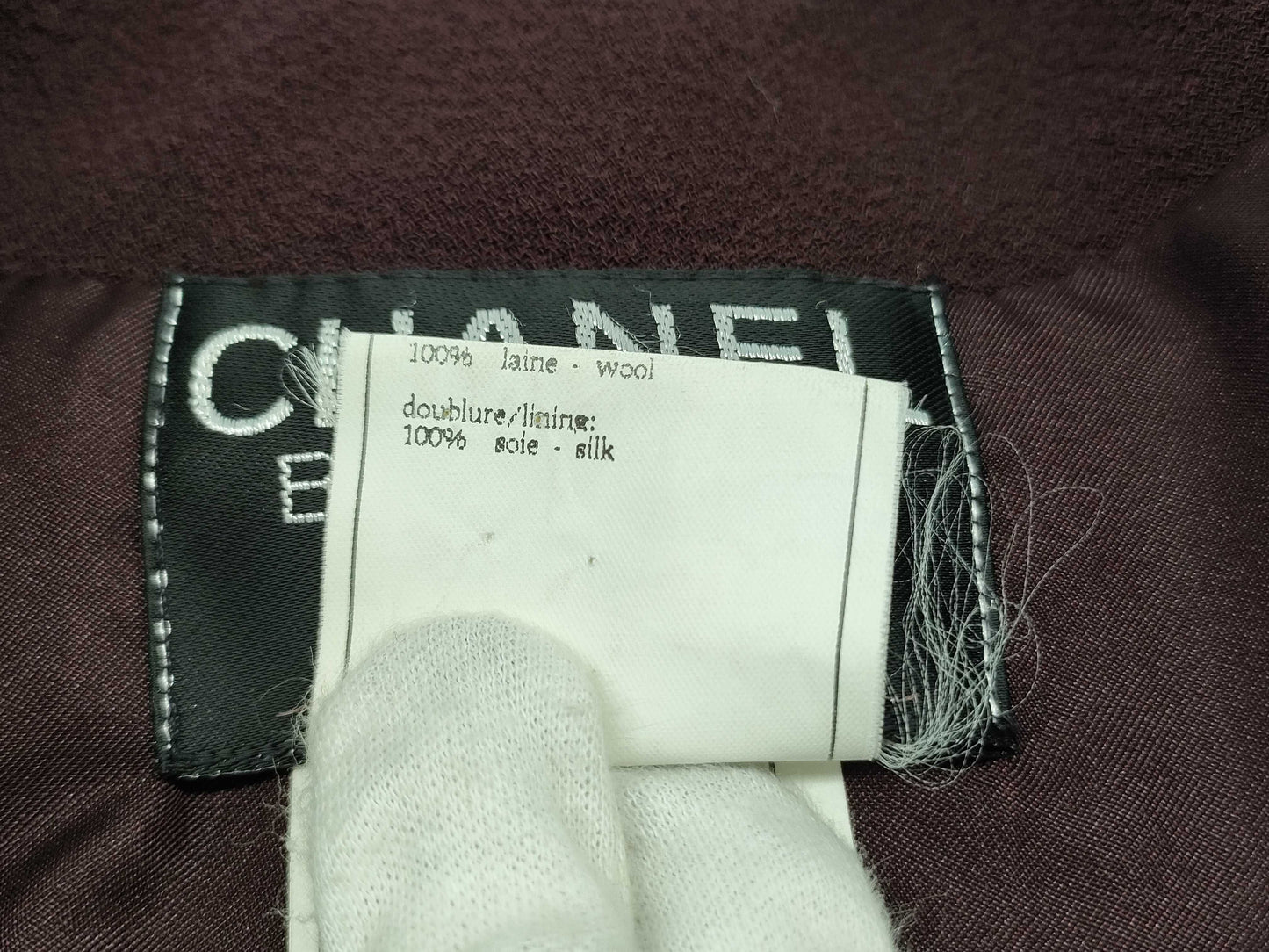 CHANEL 95A Coco Button Wool Jacket P05289V03075 Purple Size 40