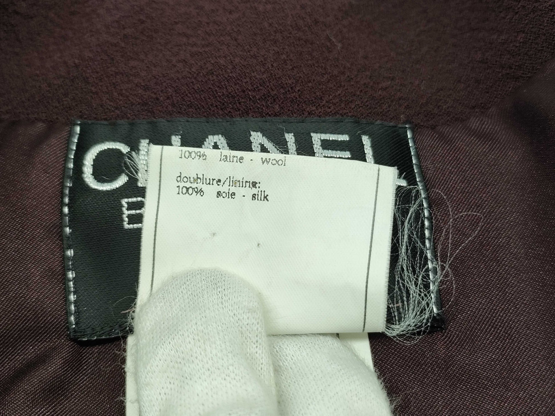 CHANEL 95A Coco Button Wool Jacket P05289V03075 Purple Size 40