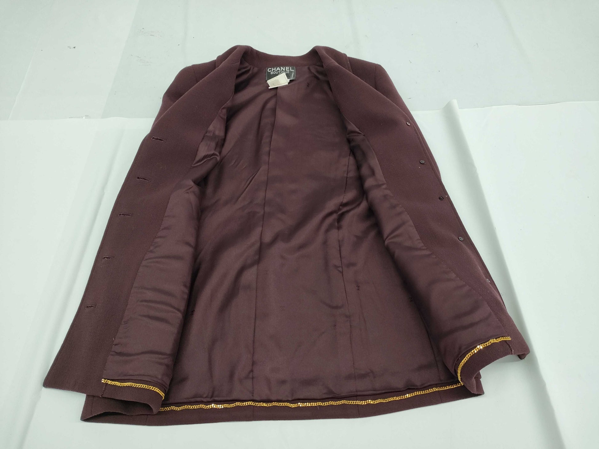 CHANEL 95A Coco Button Wool Jacket P05289V03075 Purple Size 40