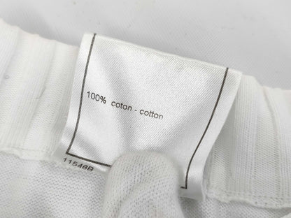CHANEL 01P Coco Mark Cotton Knit Top P17664 White Size 46 Tops