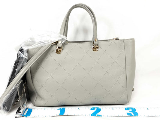 CHANEL Calfskin Shopping Tote Small 2-Way Shoulder Bag AS0355 Gray Handbag