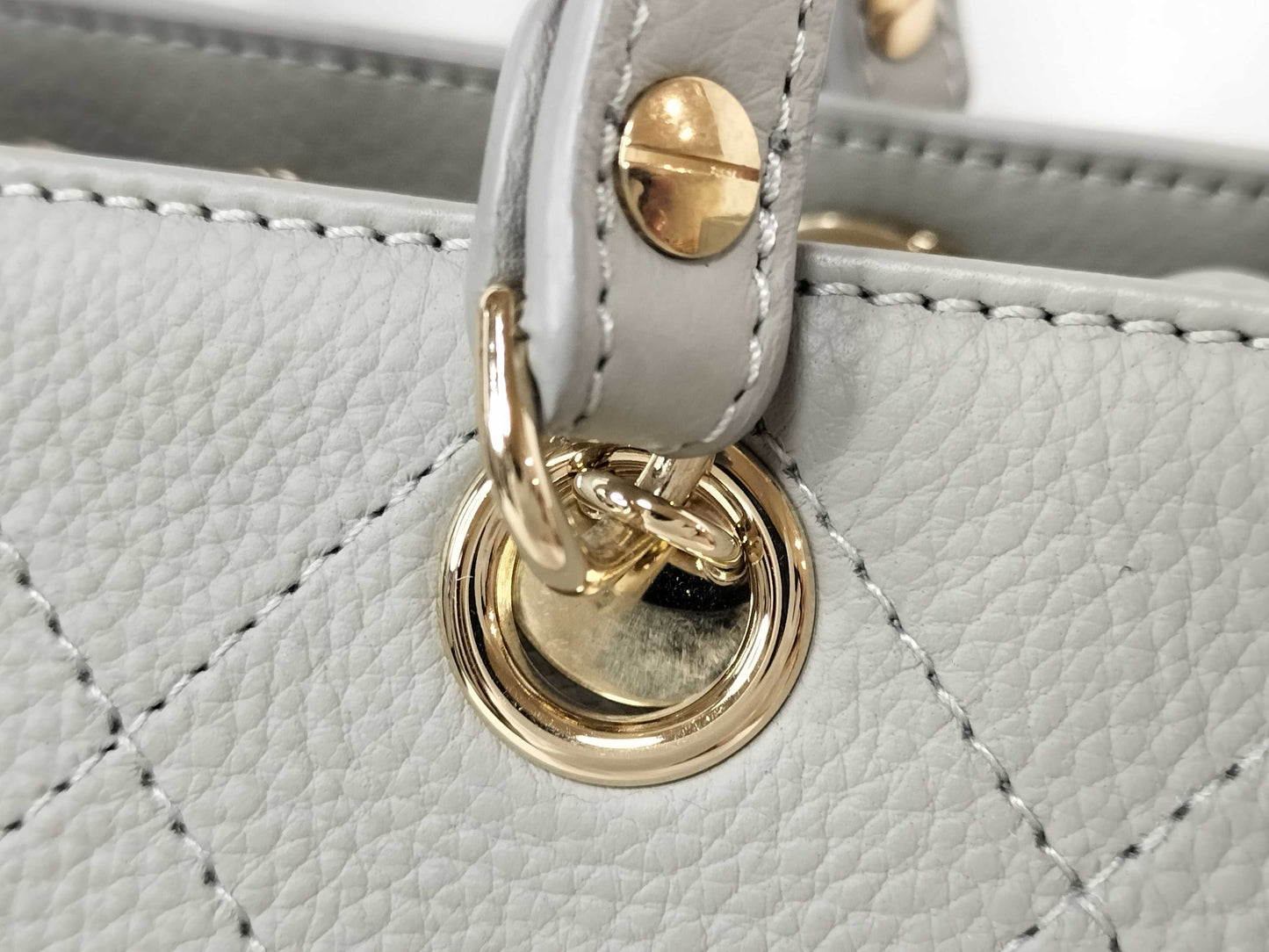 CHANEL Calfskin Shopping Tote Small 2-Way Shoulder Bag AS0355 Gray Handbag