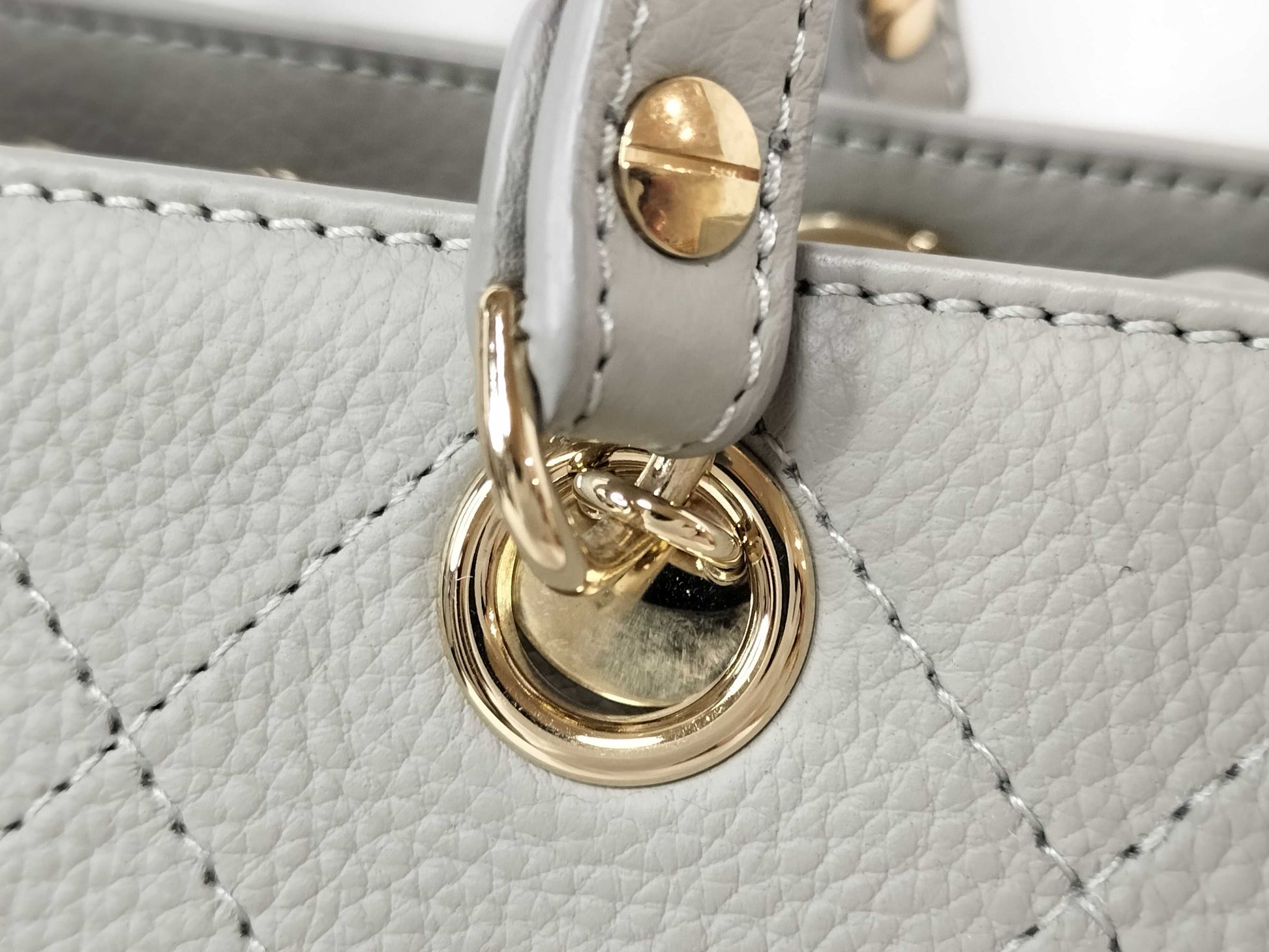 CHANEL Calfskin Shopping Tote Small 2-Way Shoulder Bag AS0355 Gray Handbag