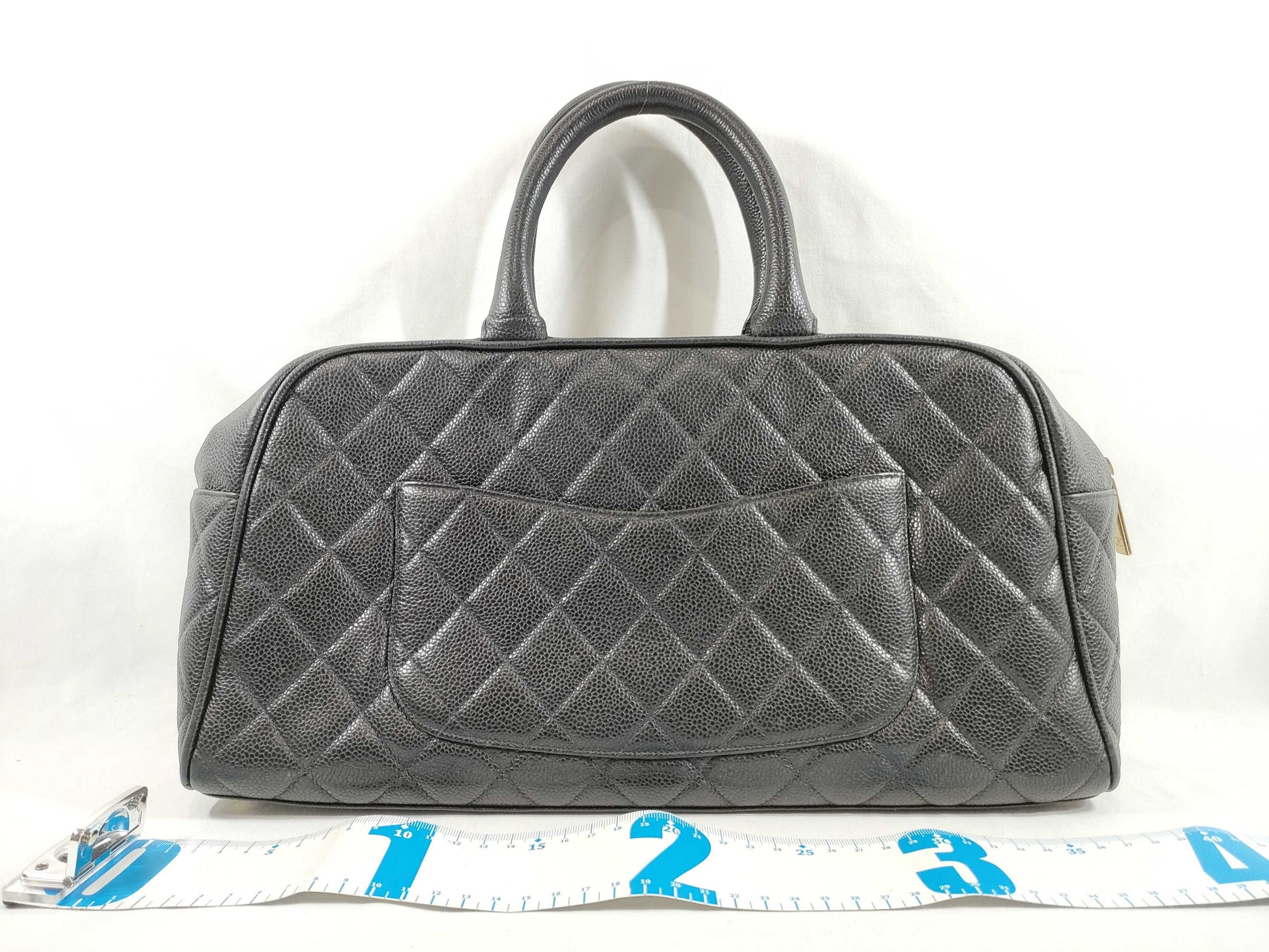 CHANEL Coco Mark Boston Bag Caviar Black GP Boston Bag