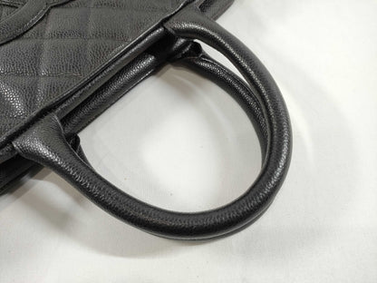 CHANEL Coco Mark Boston Bag Caviar Black GP Boston Bag