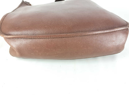 HERMES Evelyn Leather Shoulder Bag, Brown, Engraved