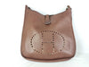 HERMES Evelyn Leather Shoulder Bag, Brown, Engraved