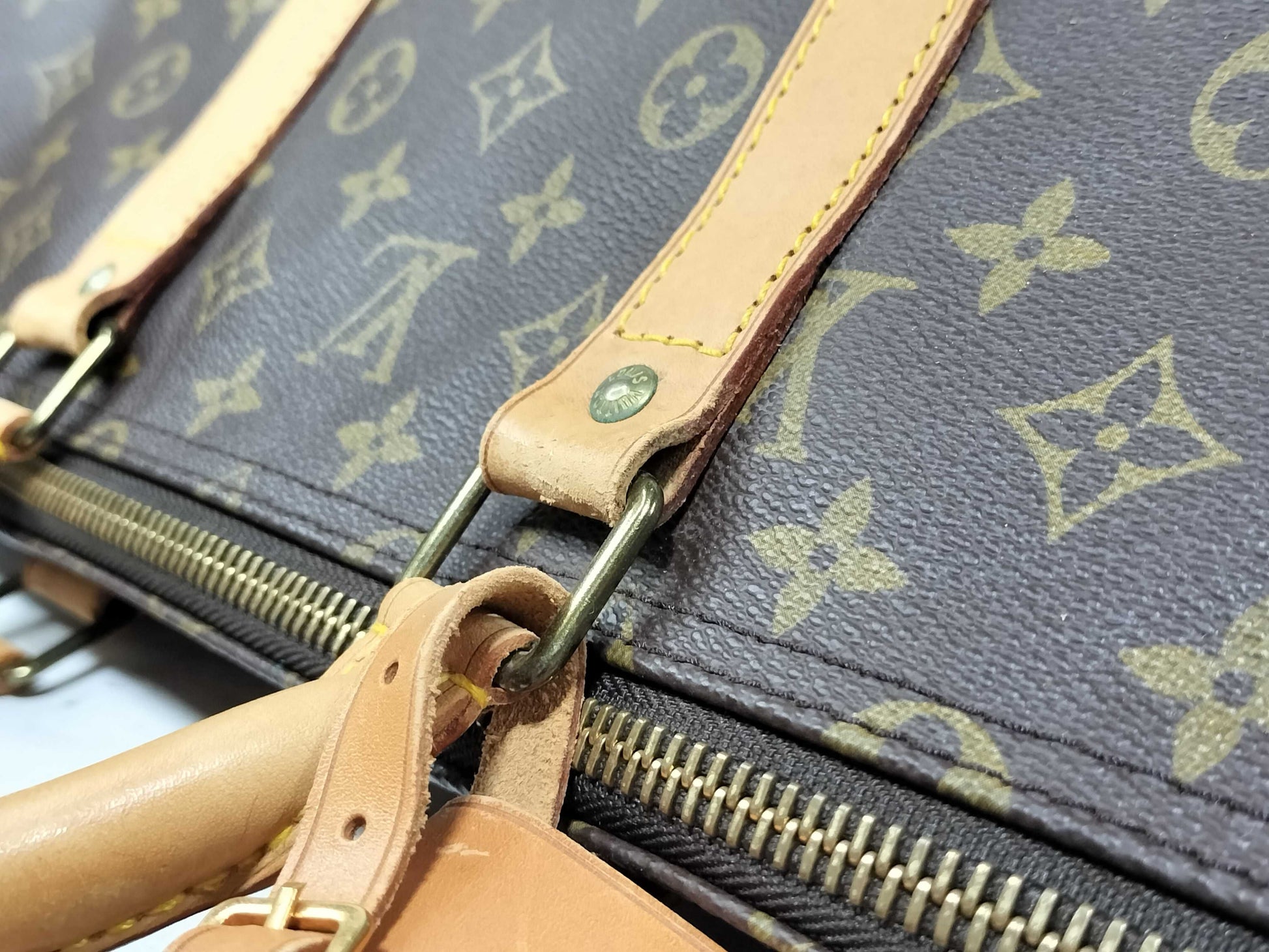 LOUIS VUITTON Monogram Graffiti Keepall 50 M92197 FL0051 Brown Boston Bag