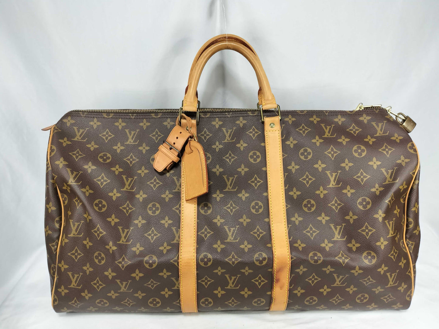 LOUIS VUITTON Monogram Graffiti Keepall 50 M92197 FL0051 Brown Boston Bag