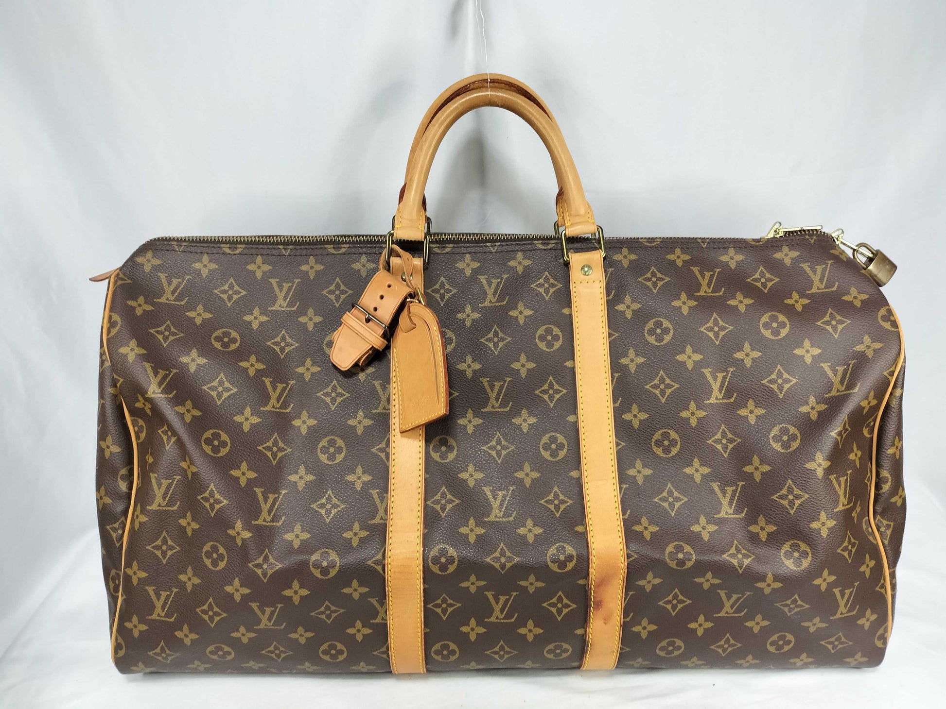LOUIS VUITTON Monogram Graffiti Keepall 50 M92197 FL0051 Brown Boston Bag
