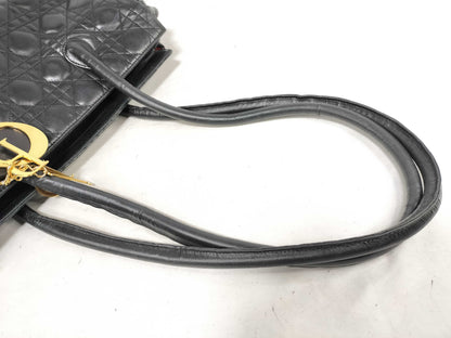 Dior Christian Dior Cannage Leather Tote Bag Black Tote Bag