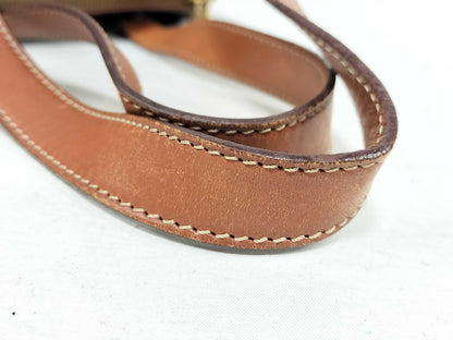 CELINE Macadam PVC and Leather Shoulder Bag, Brown